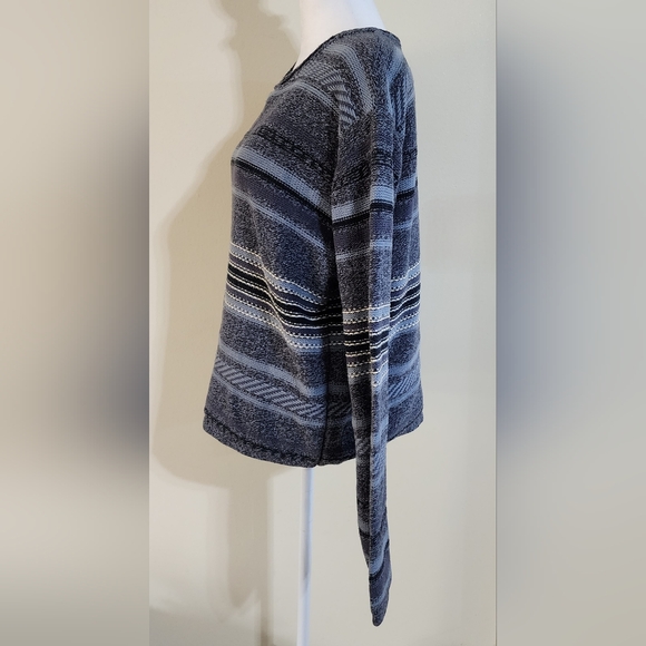 Vintage Eddie Bauer Blue Striped Sweater Size L - Picture 3 of 11
